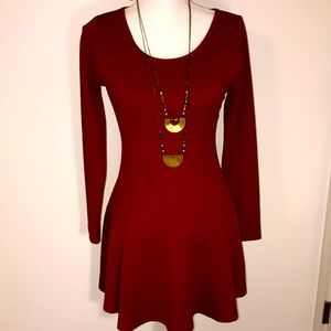 Red drop waist dress